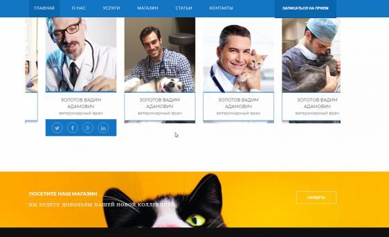 Корпоративный сайт ветеринарного центра. Товары для животных, ветеринарные услуги Фото 4
